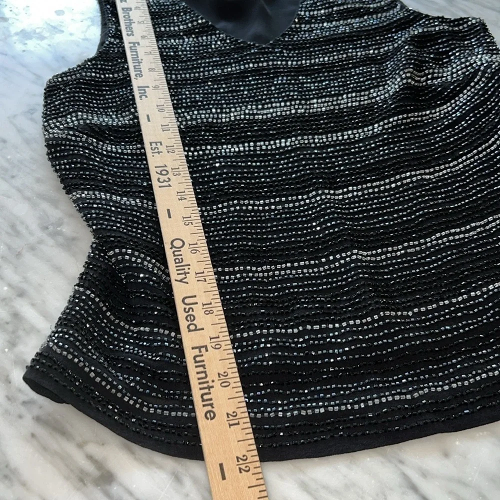 ANN TAYLOR Silk Beaded Tank Top Vee Neck - Picture 7 of 7